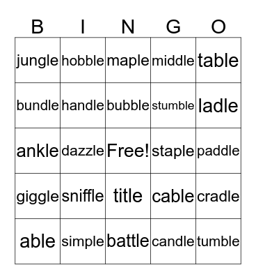 -le Bingo Card