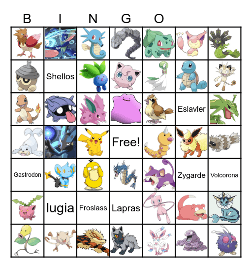 Pokemon Bingo Card