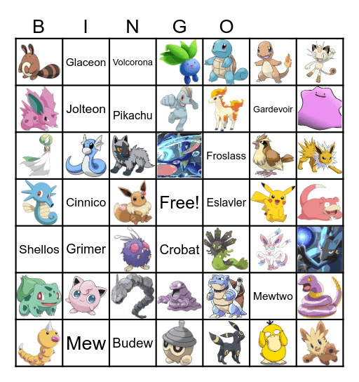 Pokemon Bingo Card