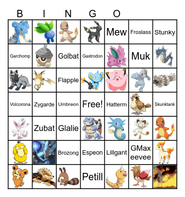 Pokemon Bingo Card