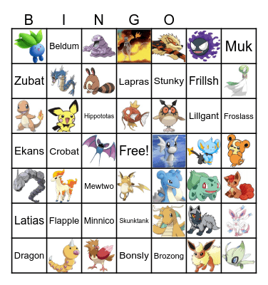 Pokemon Bingo Card