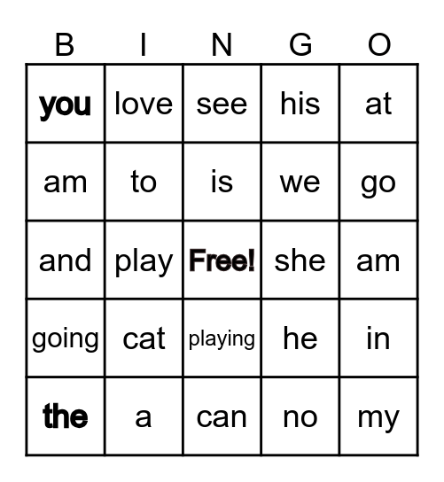Name: Bingo Card