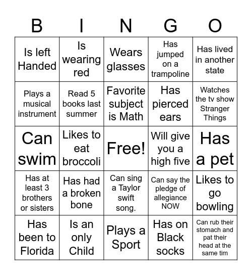 People BINGO Card