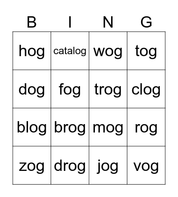 og family bingo Card