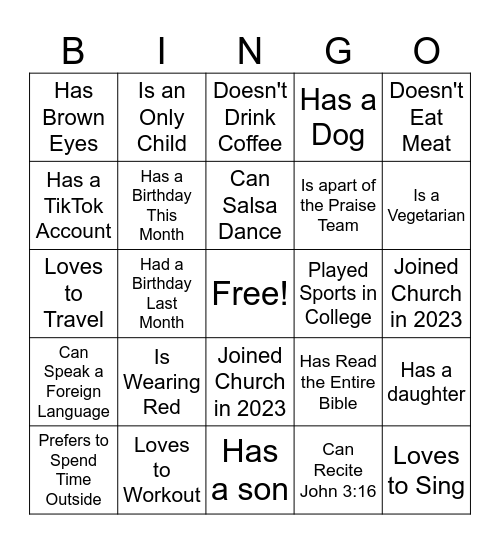 Find Someone Who... Bingo Card