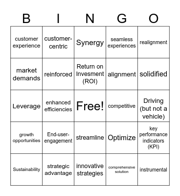 Corporate BINGO Card