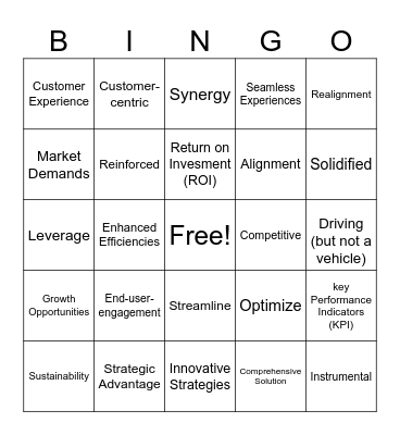 Corporate BINGO Card