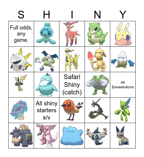 updated shiny card 2024 Bingo Card