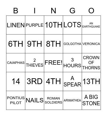 WAY OF THE CROSS Bingo Card