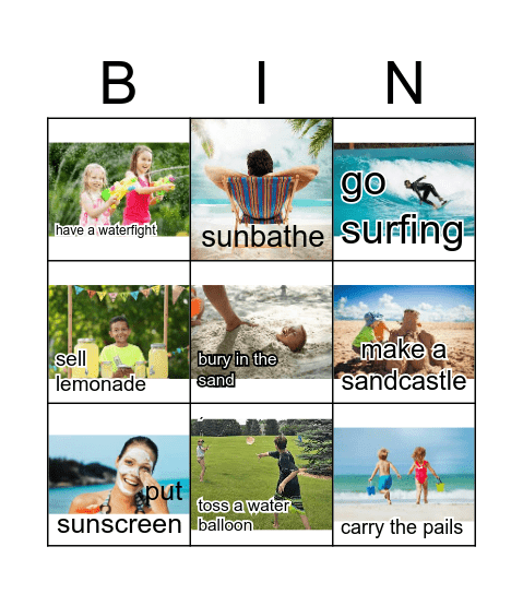 SUMMER PRESENT SIMPLE Bingo Card