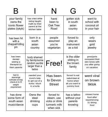SAATH Bingo Card