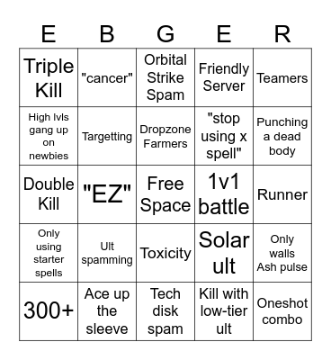 EBG Bingo Card