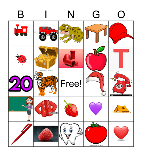 3 year old bingo Card