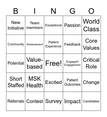 Town Hall Bingo Card