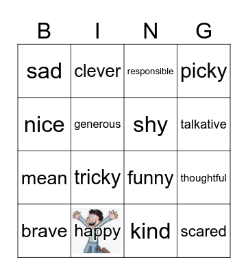 GR2 Character Traits Bingo Card