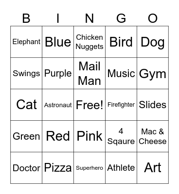 First day of School! Bingo Card