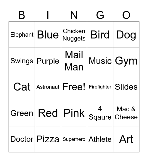 First day of School! Bingo Card