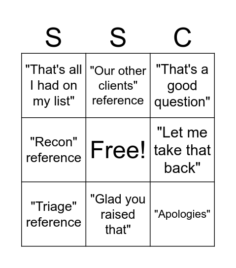 McDreamy Hammond Bingo Card