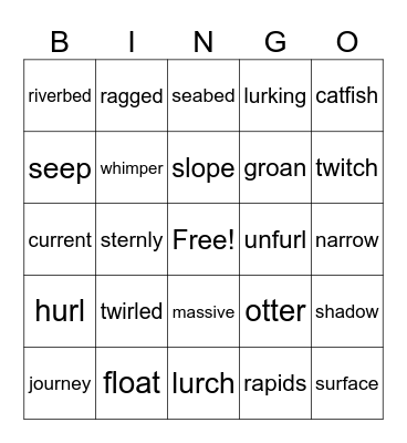 4th Gr Vocab Bingo Card