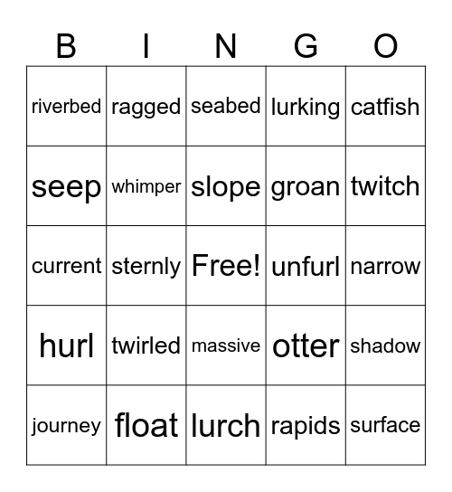4th Gr Vocab Bingo Card