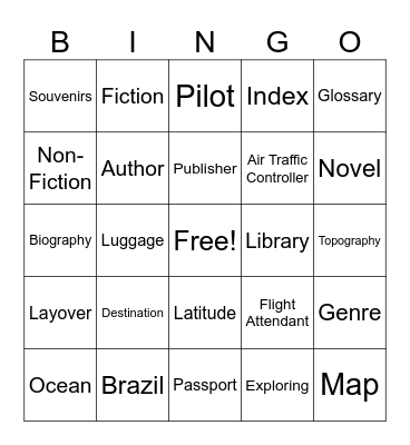 PARP 2024 - Library Travel Bingo Card