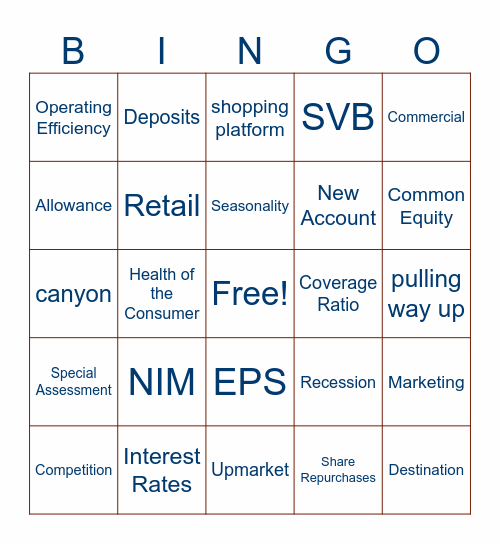 Q4'23 Earnings Bingo Card