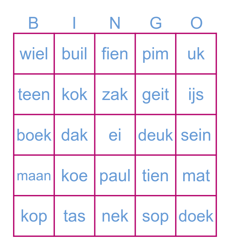 Letterfeest Bingo Card