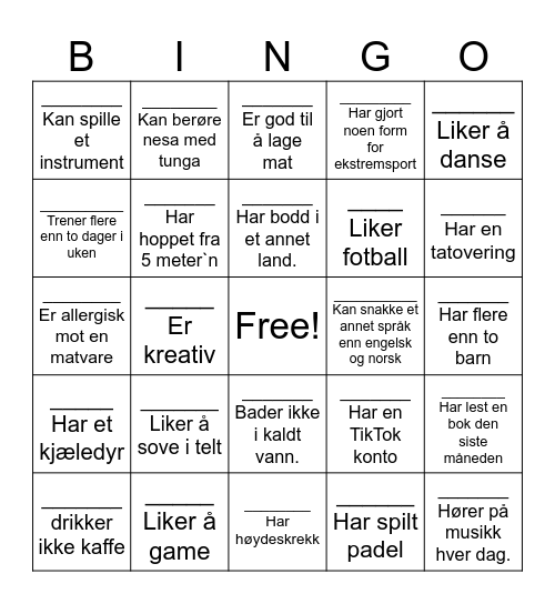 FINN EN SOM Bingo Card