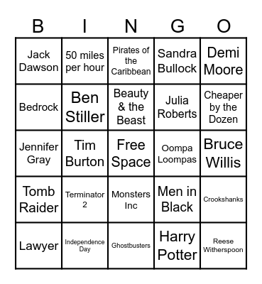 Gateway Lofts Movie Trivia Bingo Card