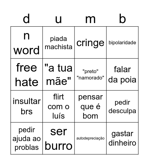 FABIANA BINGO Card