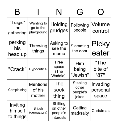 Cingo Bingo Card