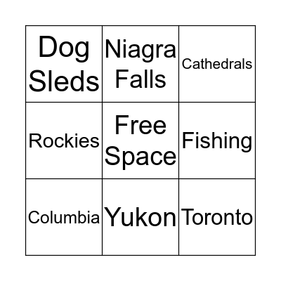 Canadian Bingo Card