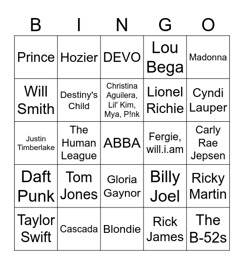 1/25/24 #29 Bingo Card