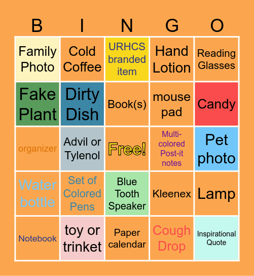What's on Your Desk? Bingo Card