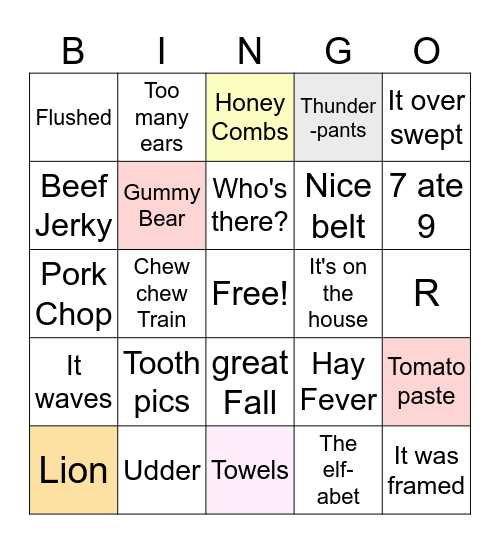 Joke Bingo Card