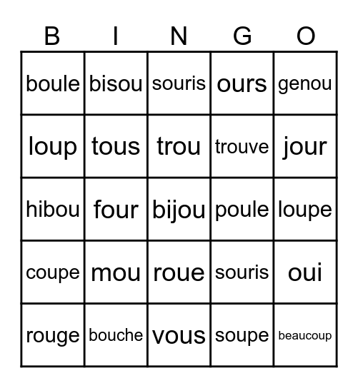 ou Bingo Card