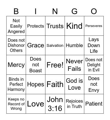 Valentines Bingo Card