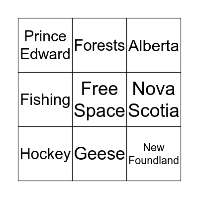 Canadian Bingo Card