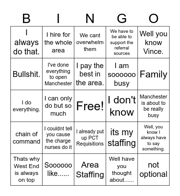 CM Meeting Bingo Card