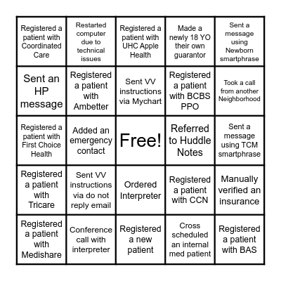 PACC PAS Bingo! Bingo Card