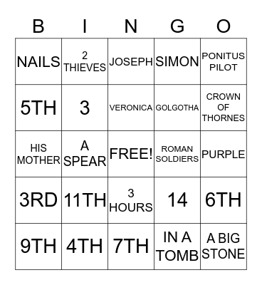 WAY OF THE CROSS Bingo Card