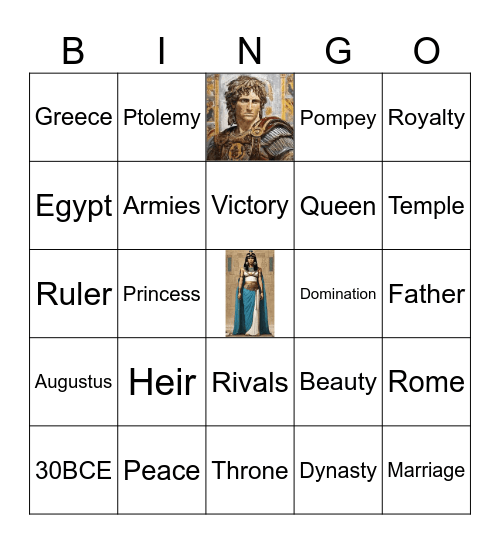 Cleopatra Bingo Card