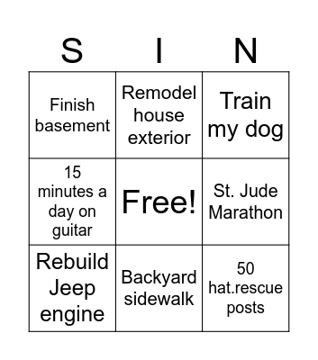 Rupp Bingo Card