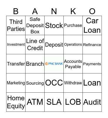 PNC Bingo Card