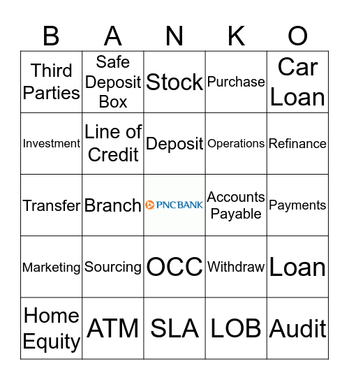 PNC Bingo Card
