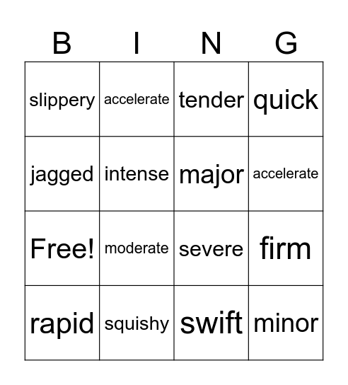 Week 11 Bingo Card