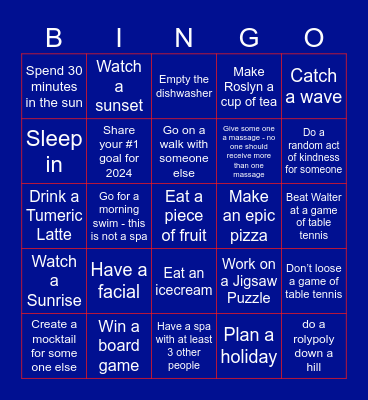 Blackbridge Staycation Bingo Card