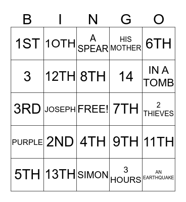 WAY OF THE CROSS Bingo Card