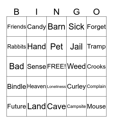Of Mice and Men Bingo Card