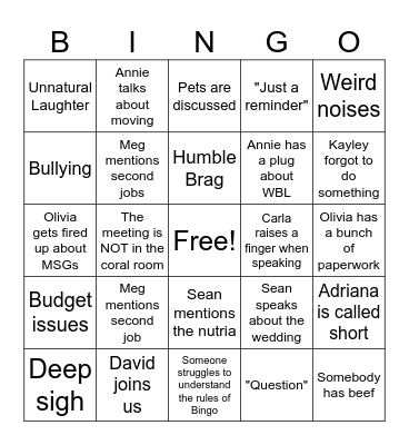 Navigate Bingo Card